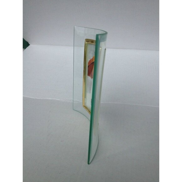 NIB Elegant Glass and Gold tone Picture Frame Decorated for Pic.W 3.5" x H 5.5" - Picture 3 of 11